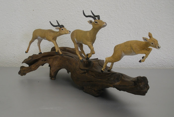 african impala wood carving